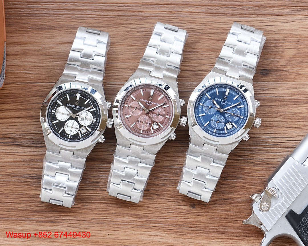 On Running Vacheron Constantin Overseas Chronograph 5500V Stainless Steel Black Dial - Image 9
