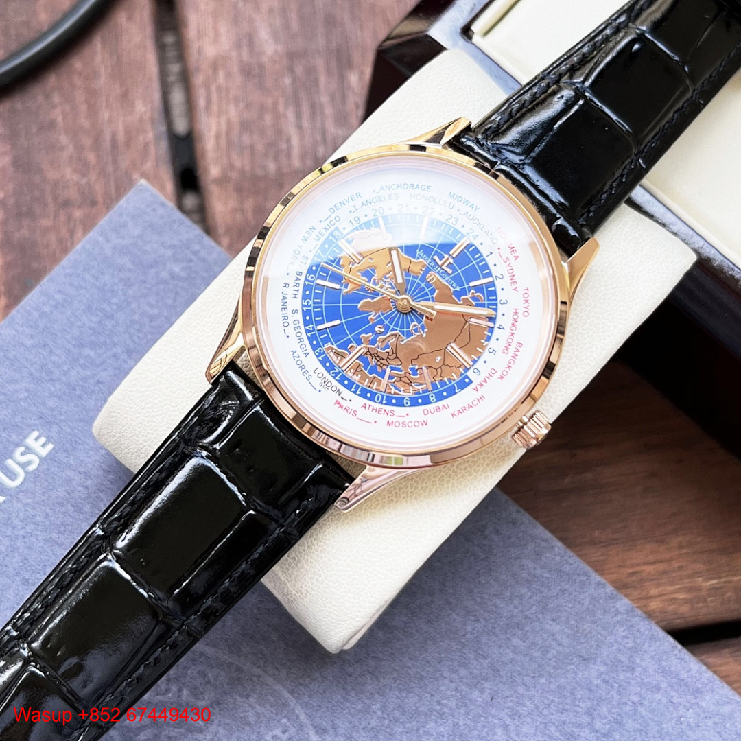 Other Jaeger LeCoultre Geophysic 42Mm Universal Time Q8102520 Rose Gold White Dial Leather Band - Image 5