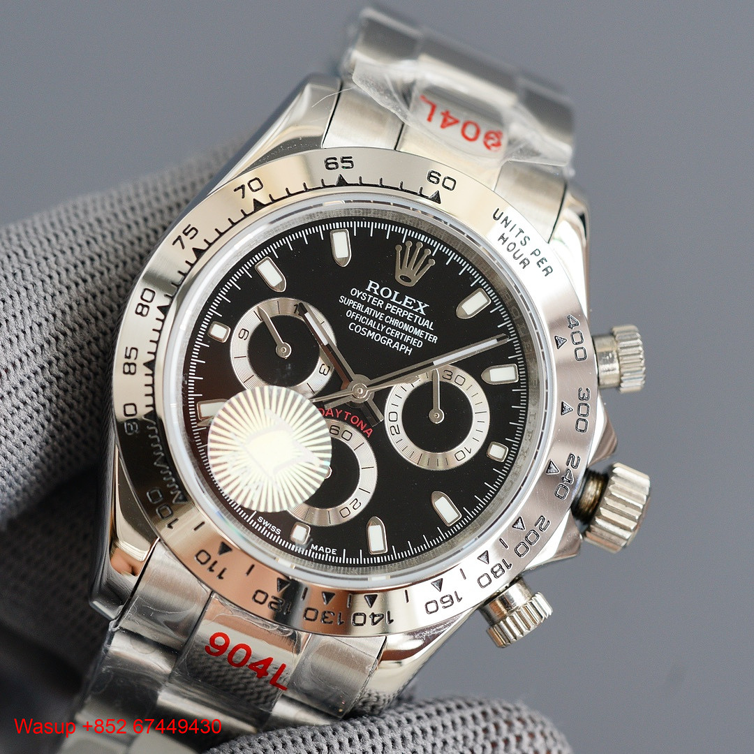 On Running Rolex Cosmograph Daytona 116520 White Gold Black Dial Silver Bezel - Image 8