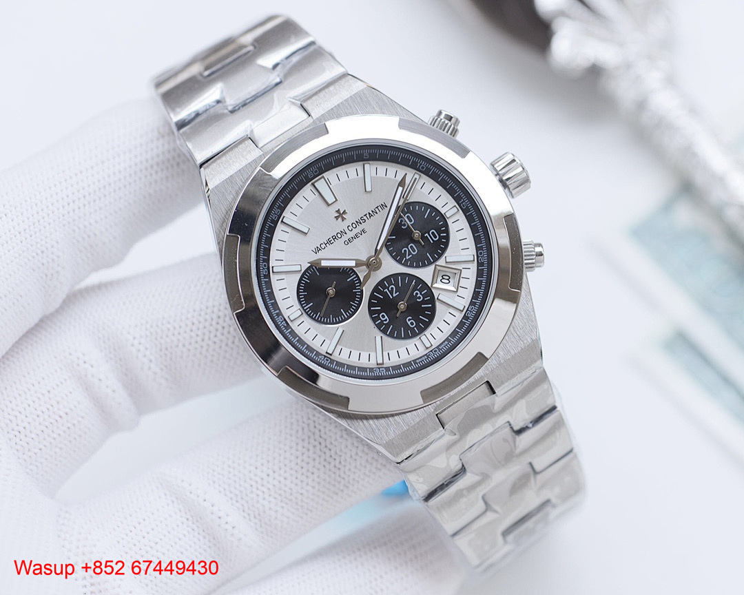 On Running Vacheron Constantin Overseas Chronograph 5500V Stainless Steel Brown Dial - Image 5