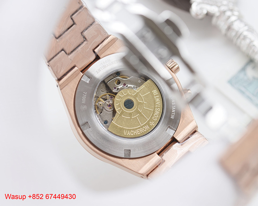 On Running Vacheron Constantin Overseas Chronograph 5500V Stainless Steel Brown Dial - Image 3