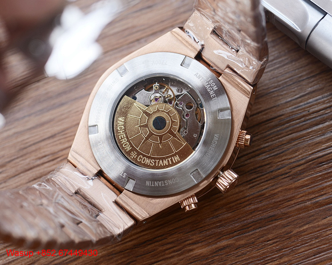 On Running Vacheron Constantin Overseas Chronograph 5500V Rose Gold White Dial - Image 2