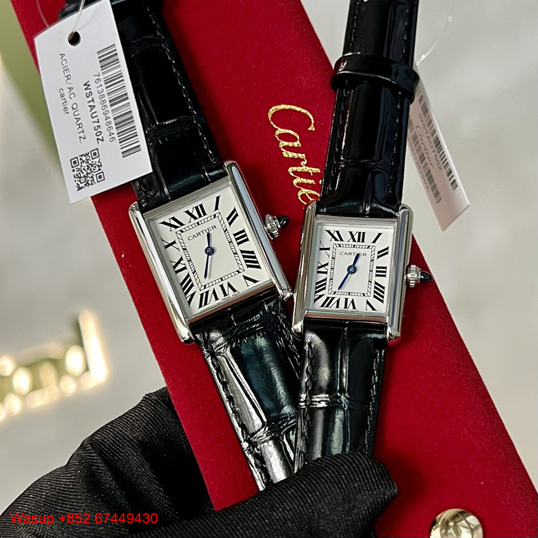 Other Cartier Tank Must Silver Case Black Band