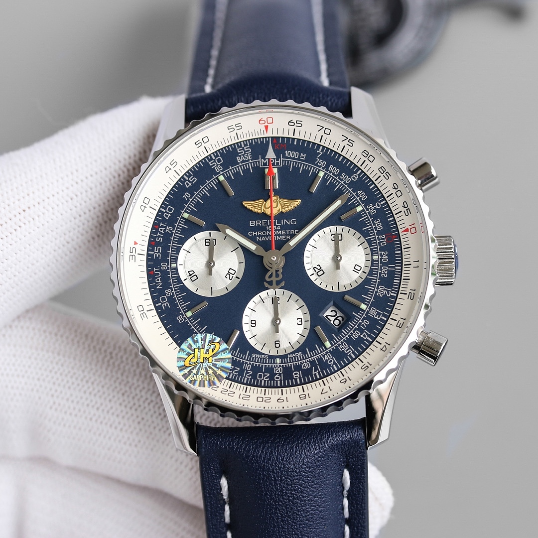 Other Breitling Navitimer Chronograph AB0138211B1A1 Black Dial Leather Band