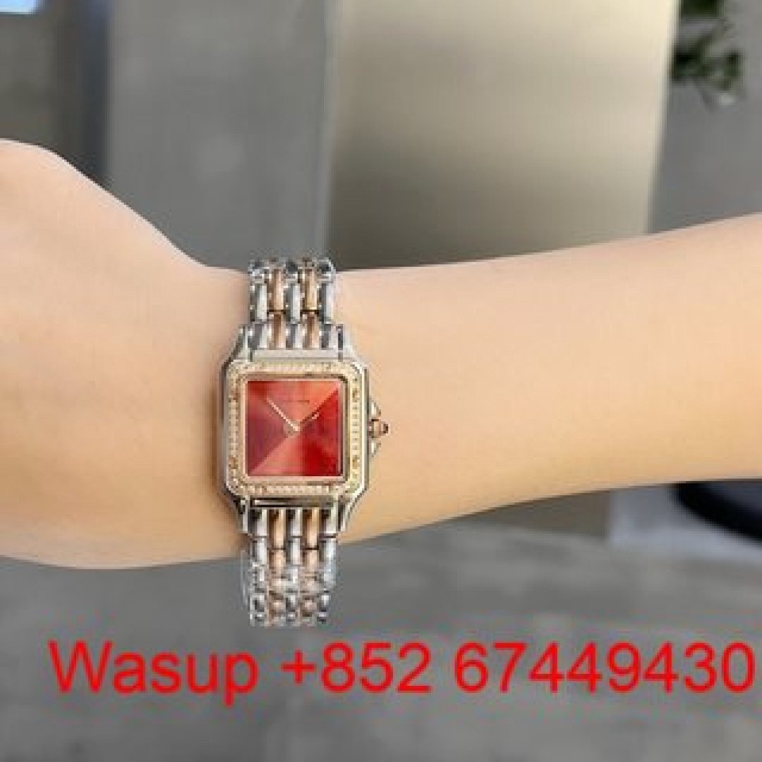 Other Panthere De Cartier Stainless Steel Red Dial - Image 6