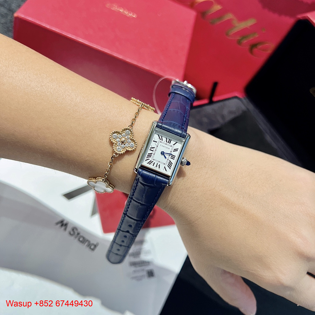 Other Cartier Tank Must Silver Case BLue Leather Band - Image 3