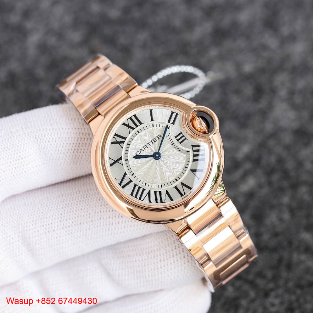Other Cartier Ballon Bleu De Rose Gold White Dial Steel Band - Image 5