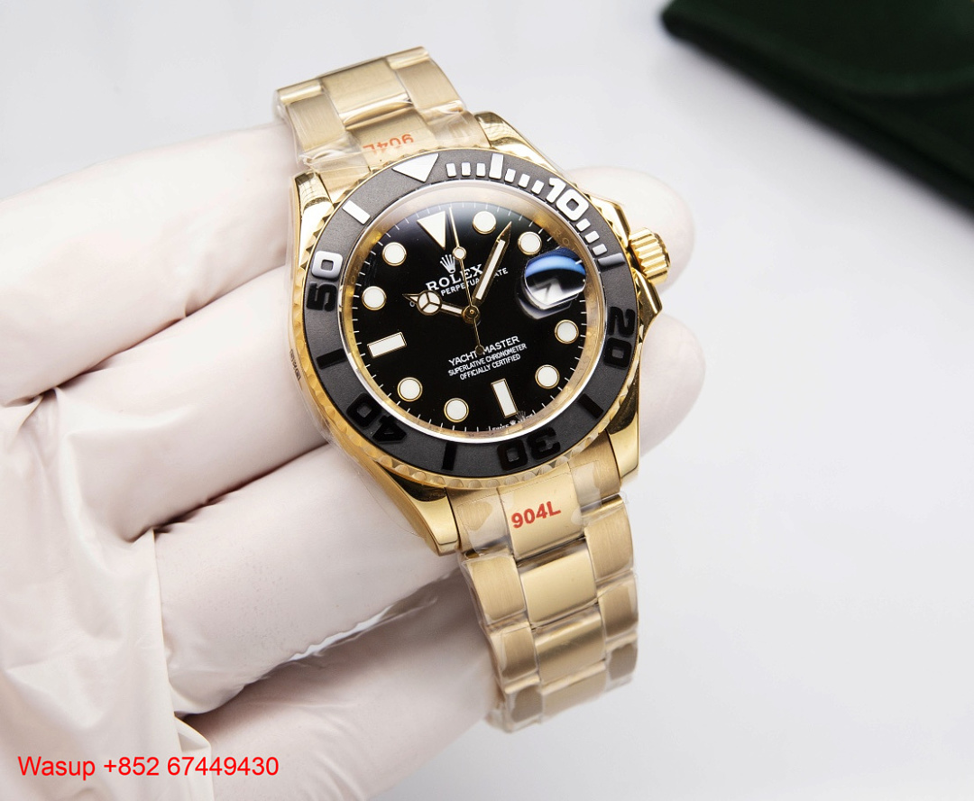 Chanel Rolex Yacht Master Full Gold Black Dial