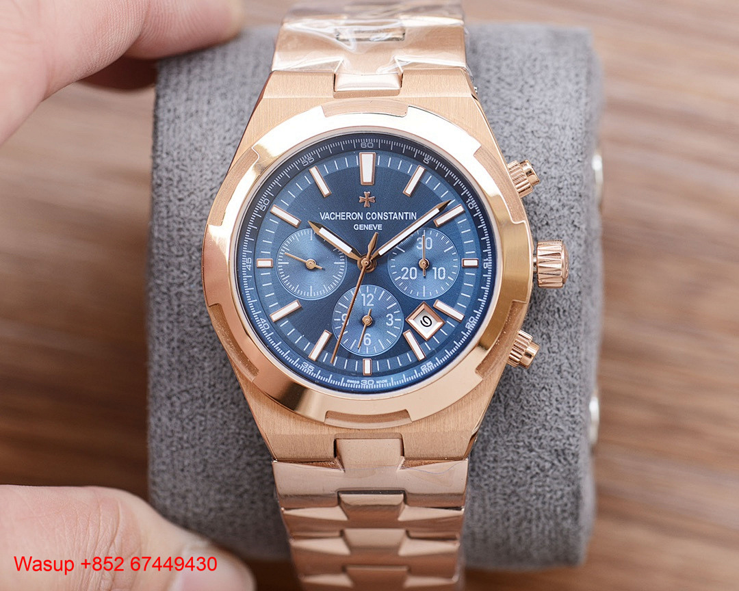 On Running Vacheron Constantin Overseas Chronograph 5500V Stainless Steel Black Dial - Image 6