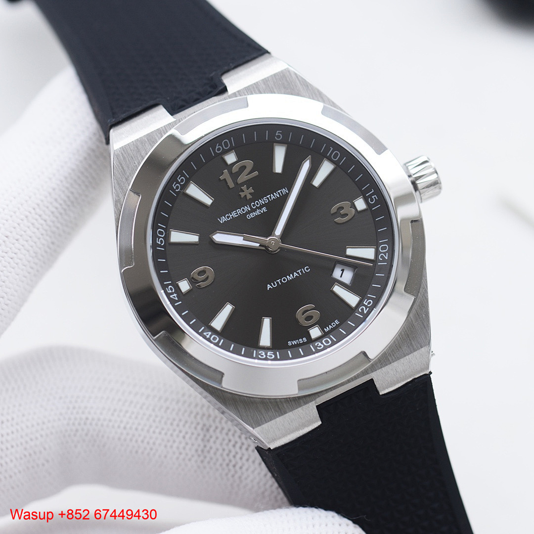 On Running Vacheron Constantin Overseas 47040 Stainless Steel Black Dial Rubber Band - Image 2