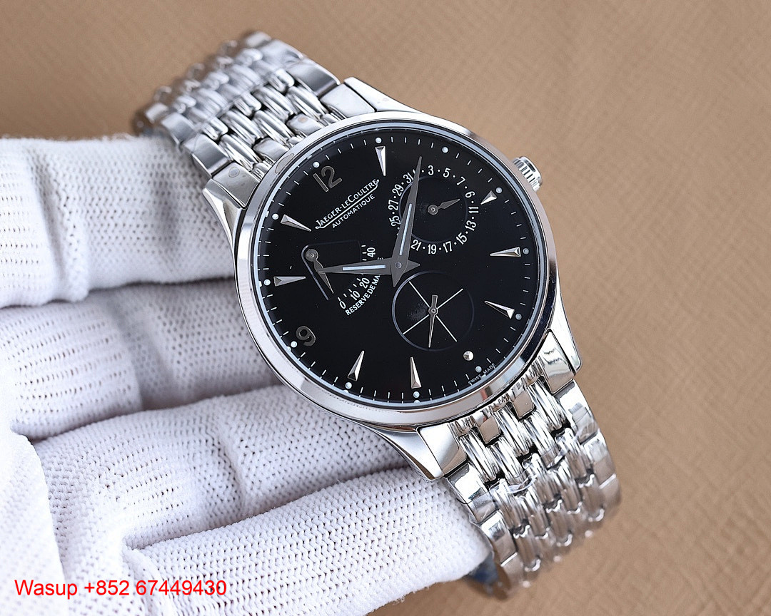 Other Jaeger LeCoultre Master Control Geographic Silver Black Dial Steel Band