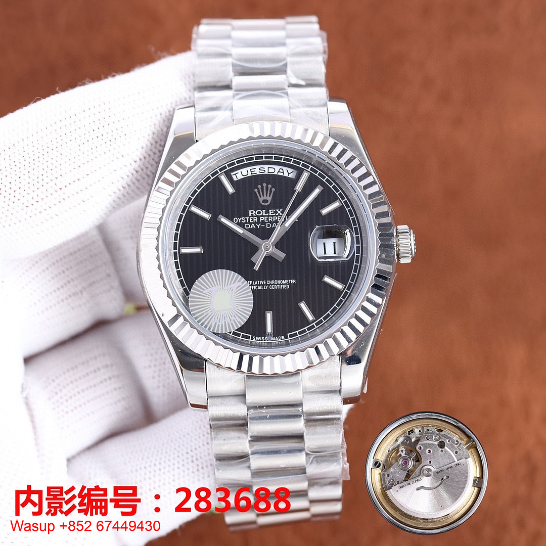 Rolex Day Date 228239 Silver Case Black Dial, photo 1