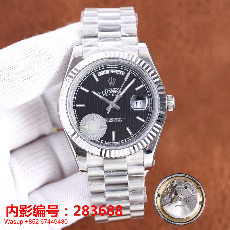 Rolex Day Date 228239 Silver Case Black Dial, photo 1