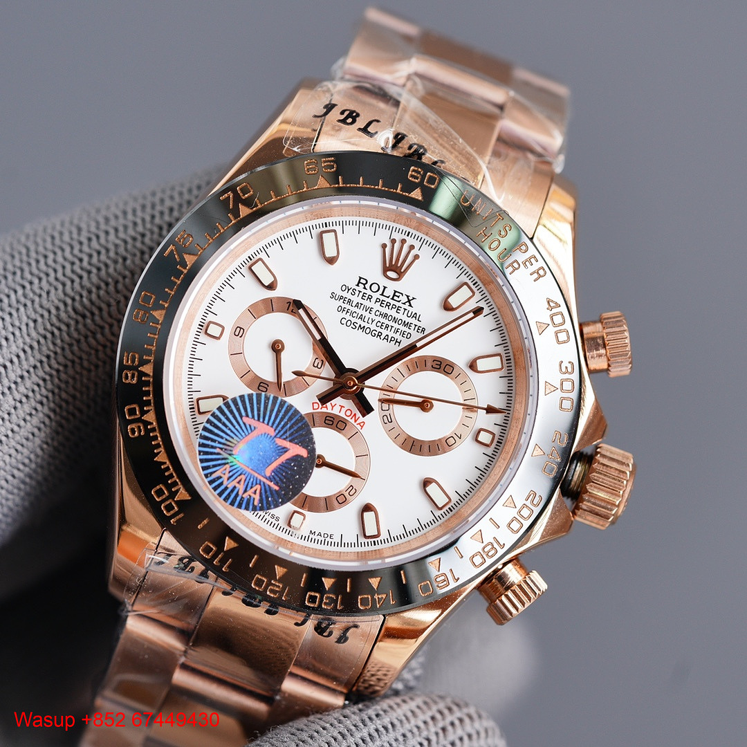 On Running Rolex Cosmograph Daytona Rose Gold White Dial Black Bezel - Image 8
