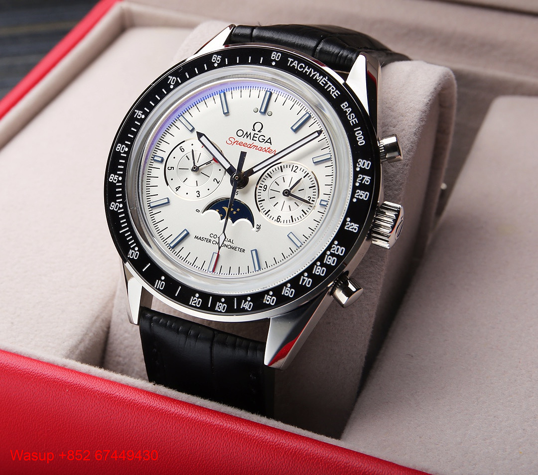 Other Omega Speedmaster Moonphase White Dial Black Bezel