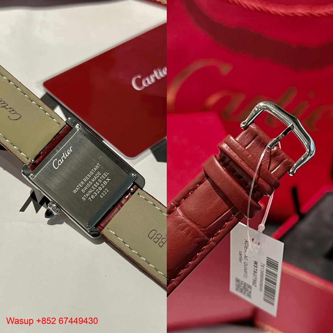 Other Cartier Tank Must Silver Case Red Leather Band - Image 2