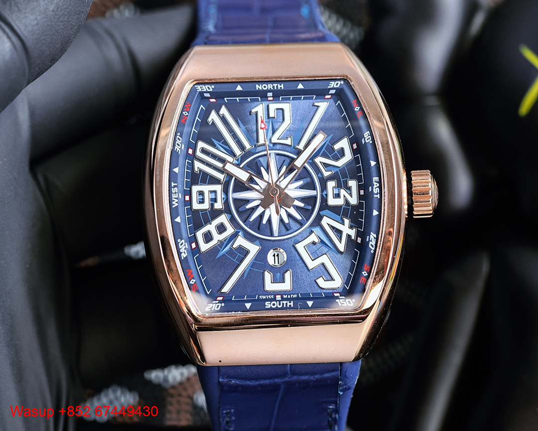 Other Franck Muller V45 SC DT Rose Gold Blue Dial