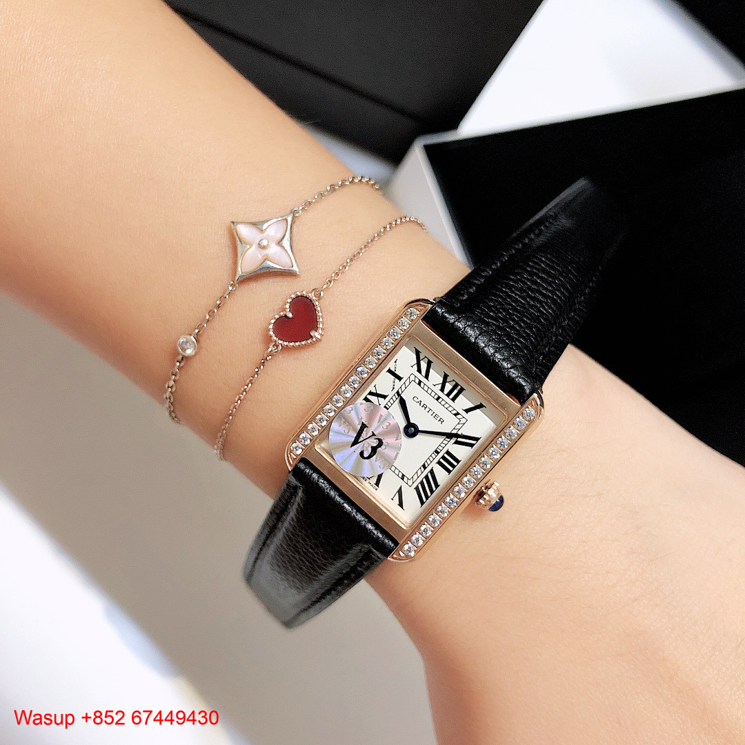 Other Cartier Tank Rose Gold Case With Diamond - Image 6
