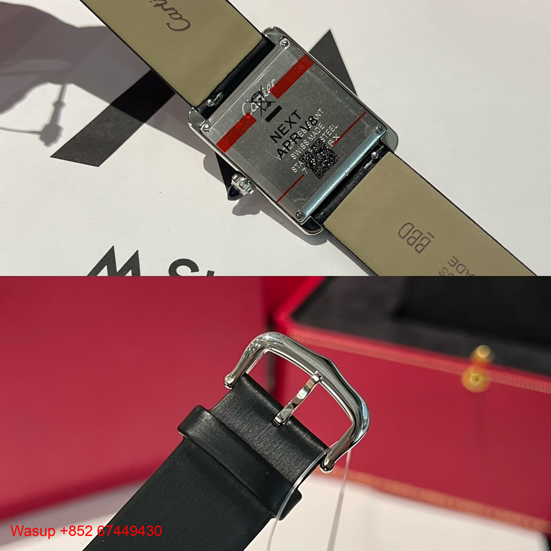 Other Cartier Tank Must Silver Case Matte Black Belt - Image 2