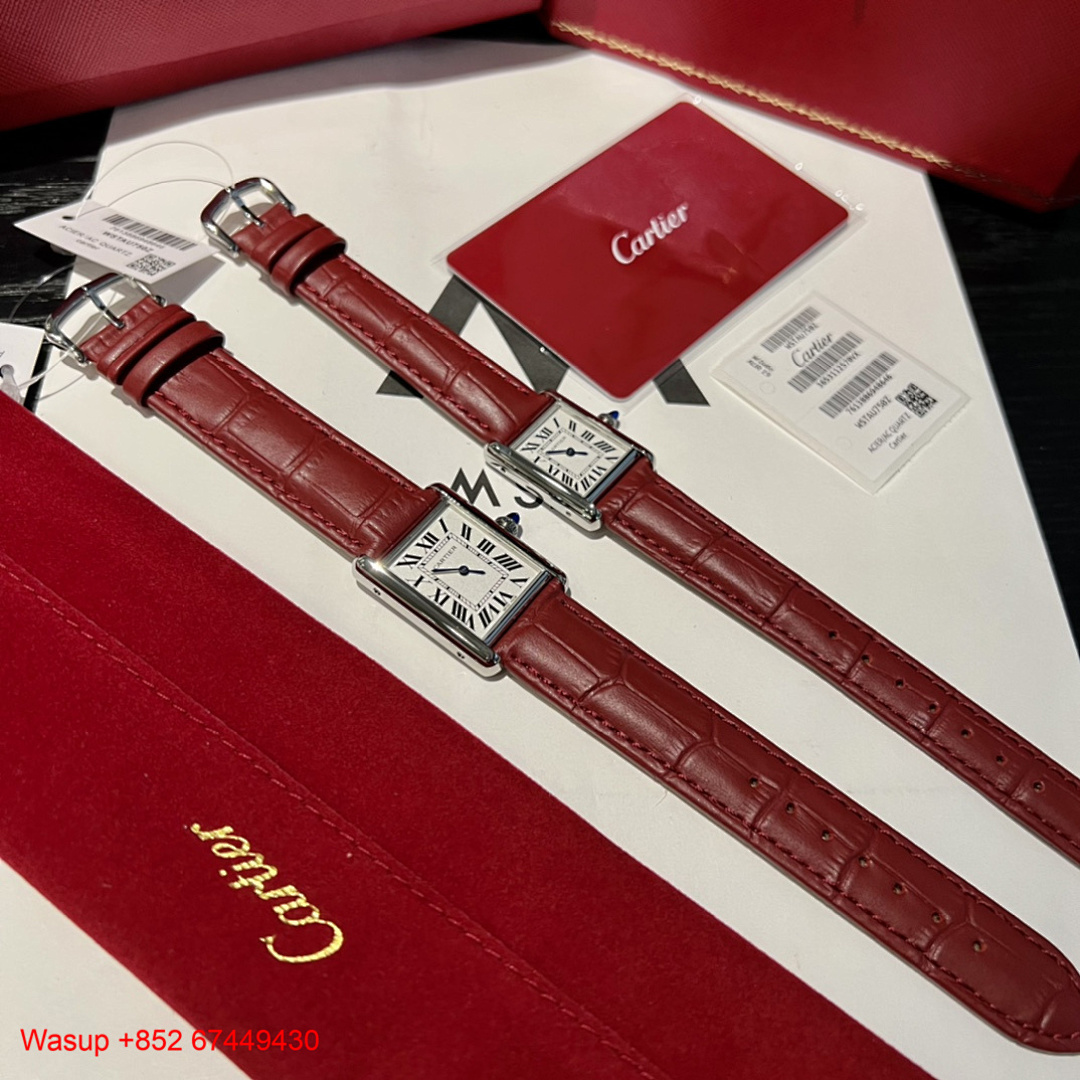 Other Cartier Tank Must Silver Case Red Leather Band - Image 5