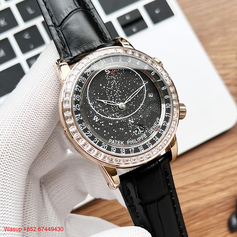 Patek Philippe Grand Complications 6102 Rose Gold Black Dial Diamond Bezel, photo 1