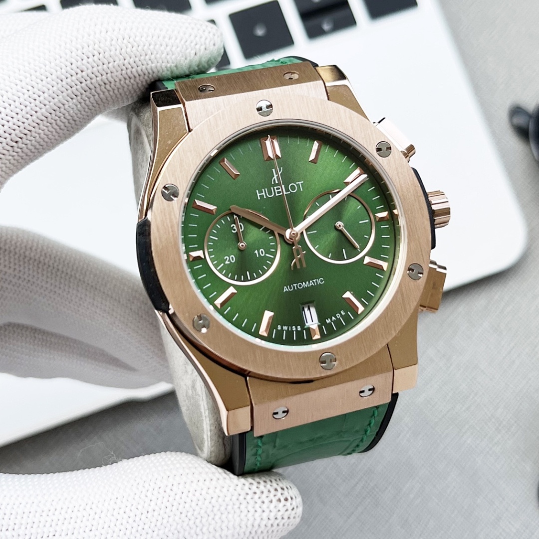 HB Classic Fusion Chronograph Rose Gold Case Green Dial, photo 1