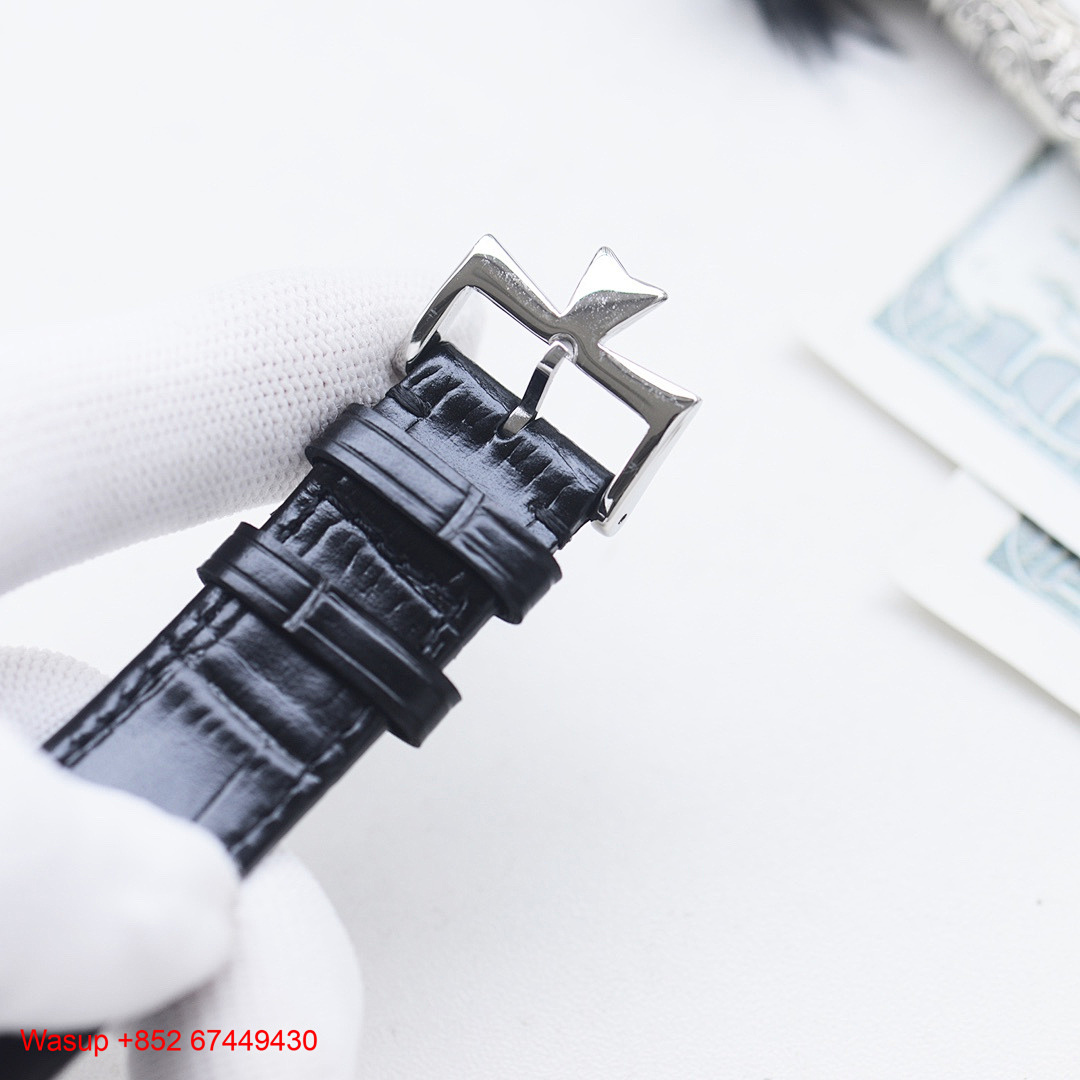 On Running Vacheron Constantin Overseas 47040 Stainless Steel White Dial Leather Band - Image 2