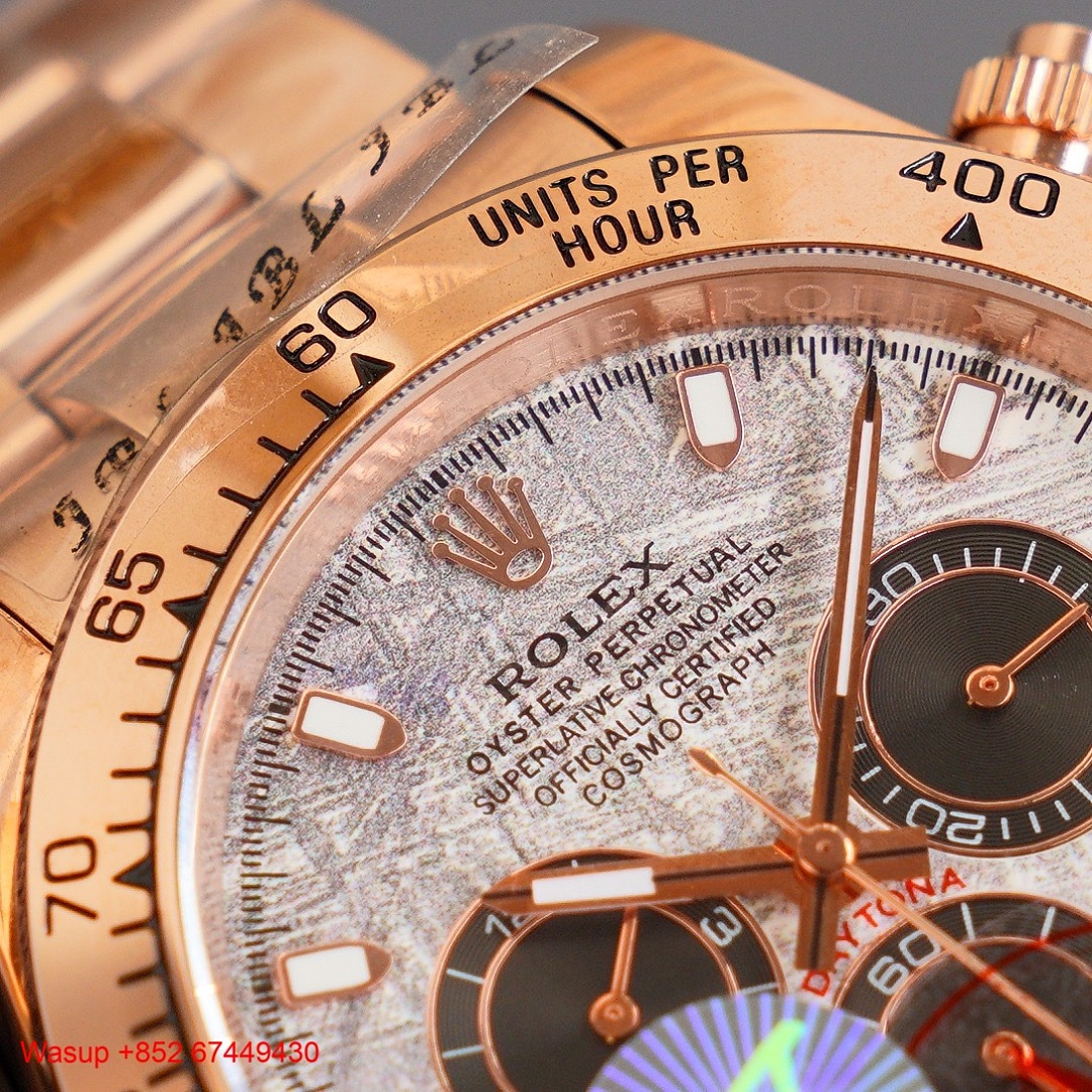 On Running Rolex Cosmograph Daytona 40Mm Rose Gold Meteorite Index Dial - Image 5