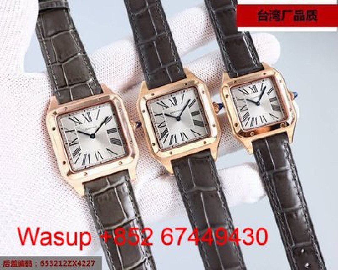 Other Cartier Dumont WSSA0032 Rose Gold White Dial Grey Band