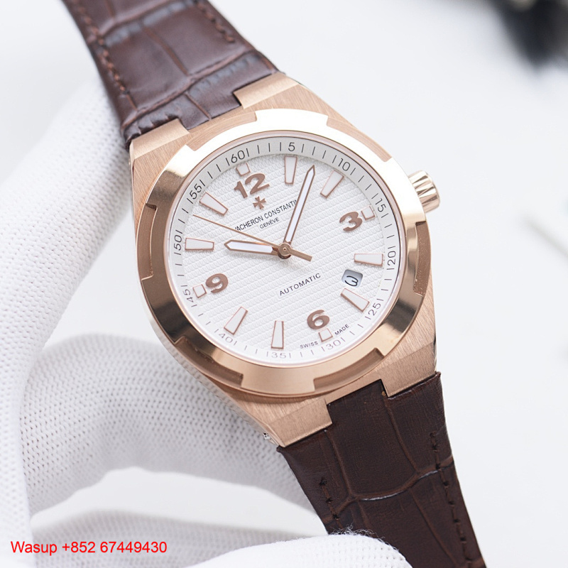 On Running On Running Vacheron Constantin Overseas 47040 Rose Gold White Dial Leather Band, photo 1