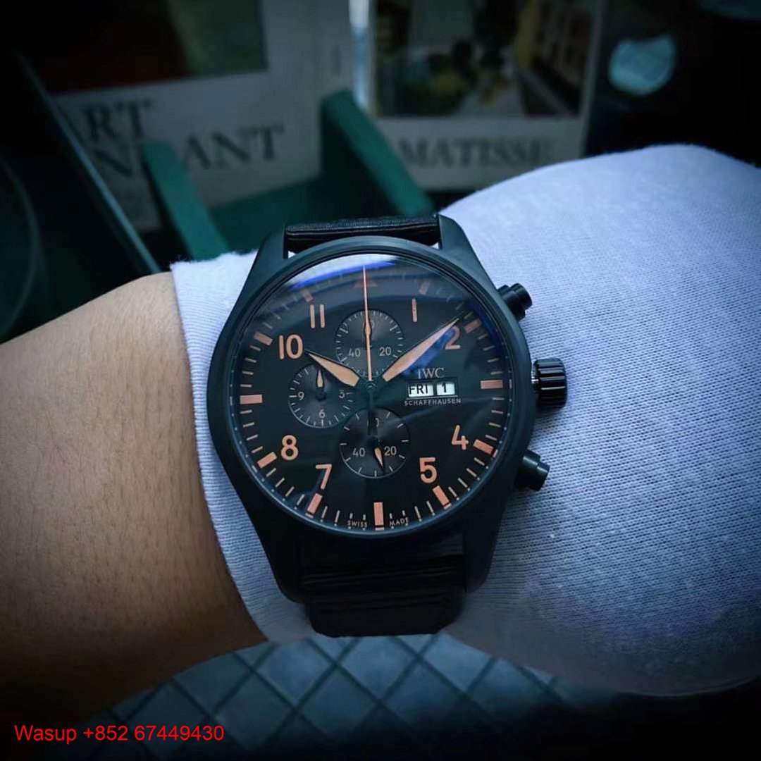 Other IWC Pilot Top Gun Chronograph Black Dial Orange Hourmarker - Image 6