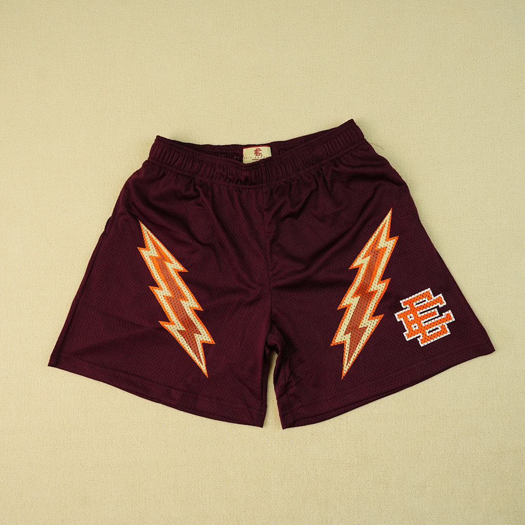 Chanel 80 Eric Emanuel EE Basic Lightning Bolt Short Maroon/Orange/Bone - Image 5