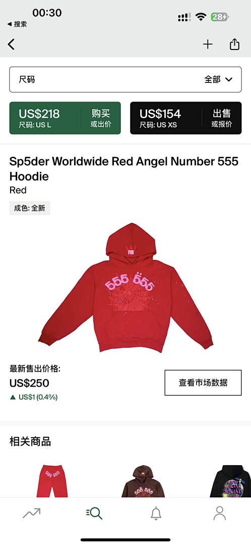 Other Sp5Der Worldwide Red Angel Number 555 Hoodie