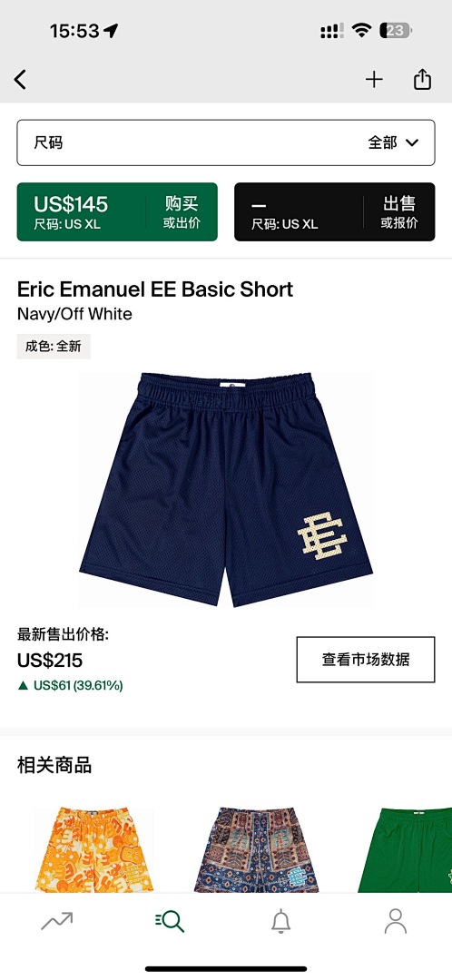 Chanel 80 Eric Emanuel EE Basic Short Navy/Off (White)