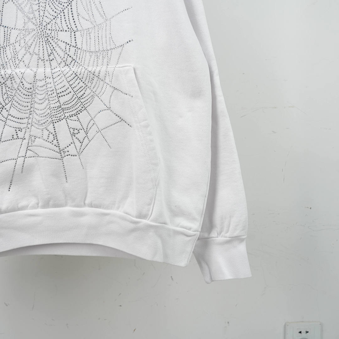 Other 265 Sp5Der 0G Rhinestone Logo Hoodie (White) - Image 9