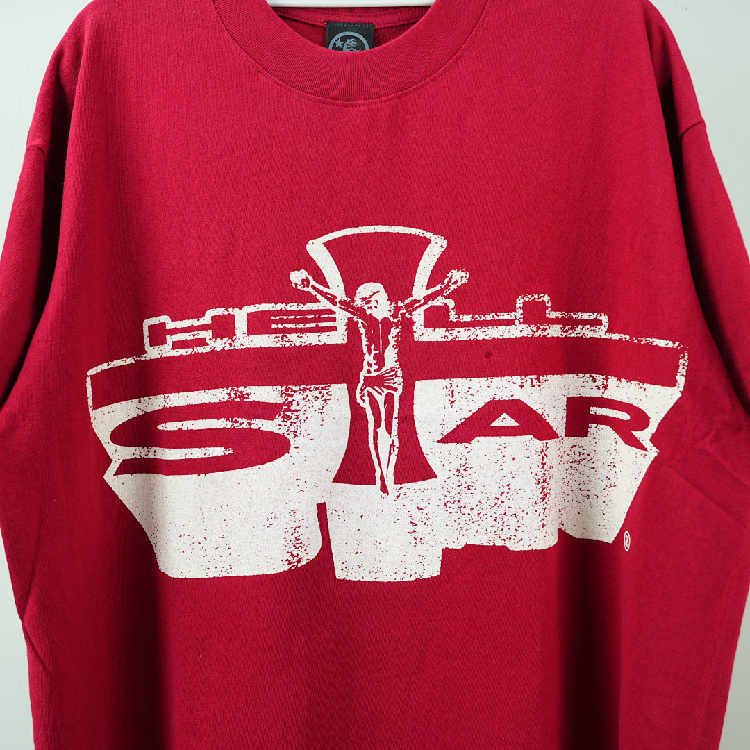 Other 65 Hellstar Studios Jesus Emblem Short Sleeve Tee Shirt Blood (Red) - Image 5