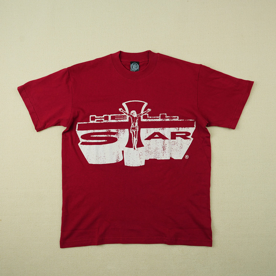 Other 65 Hellstar Studios Jesus Emblem Short Sleeve Tee Shirt Blood (Red)
