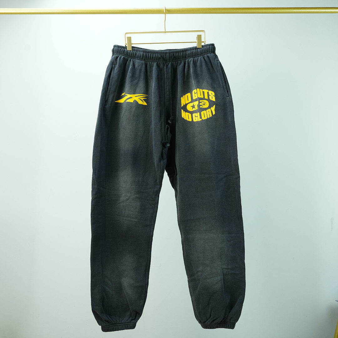 Other 380 Hellstar No Guts Glory Closed Elastic Bottom Sweatpants Midnight Dye (Black) - Image 4