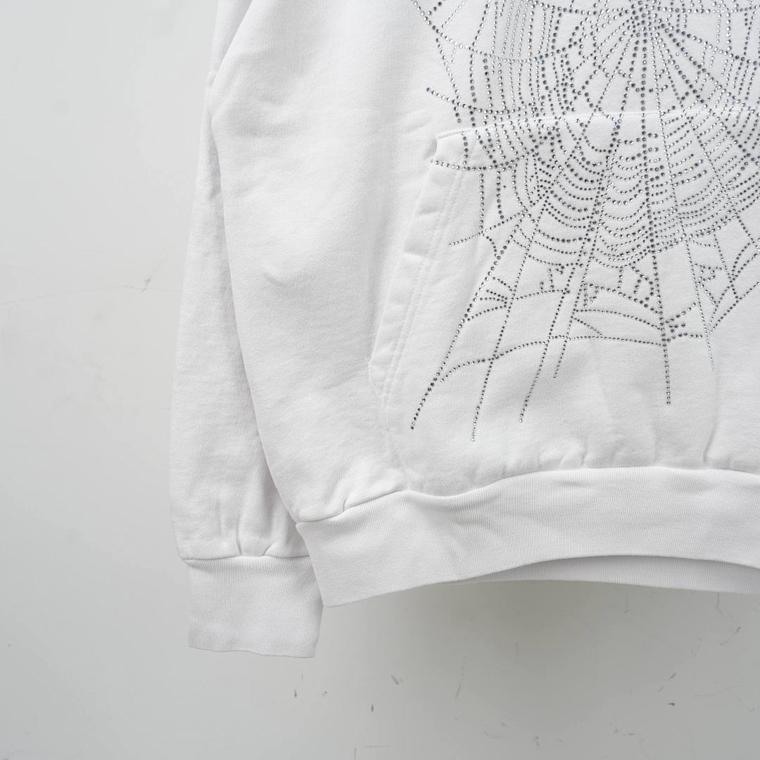 Other 265 Sp5Der 0G Rhinestone Logo Hoodie (White) - Image 10