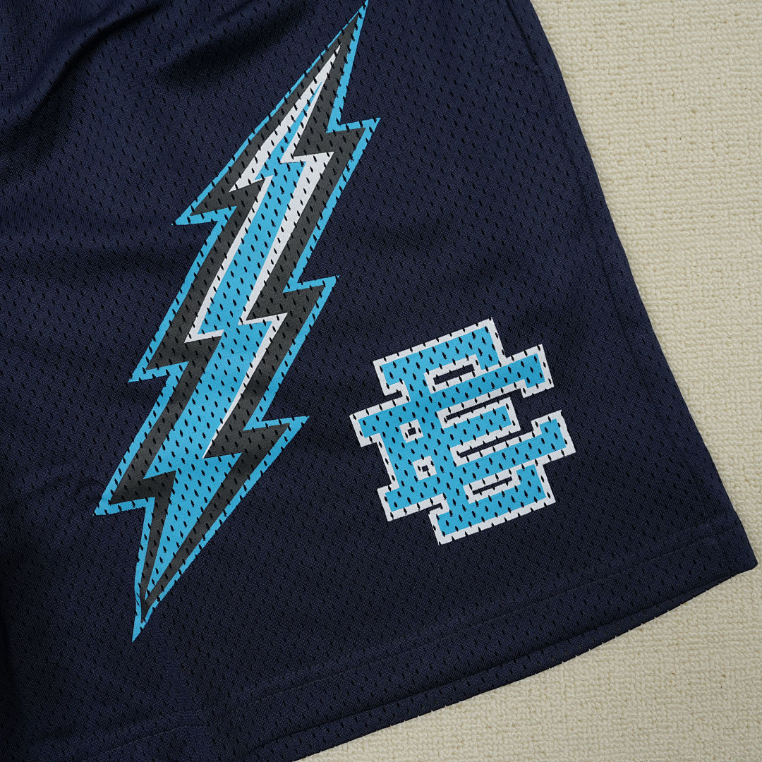 Chanel 80 Eric Emanuel EE Basic Lightning Bolt Short Navy/Black/Teal - Image 6