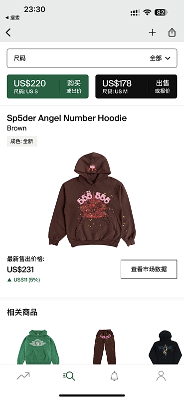 Other 265 Sp5Der Angel Number HoodieBrown, photo 1