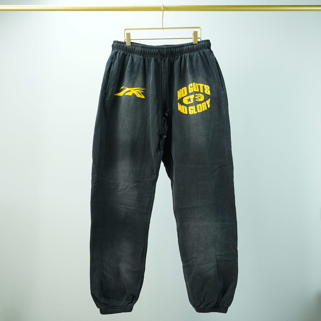 Other 380 Hellstar No Guts Glory Closed Elastic Bottom Sweatpants Midnight Dye (Black) - Image 5