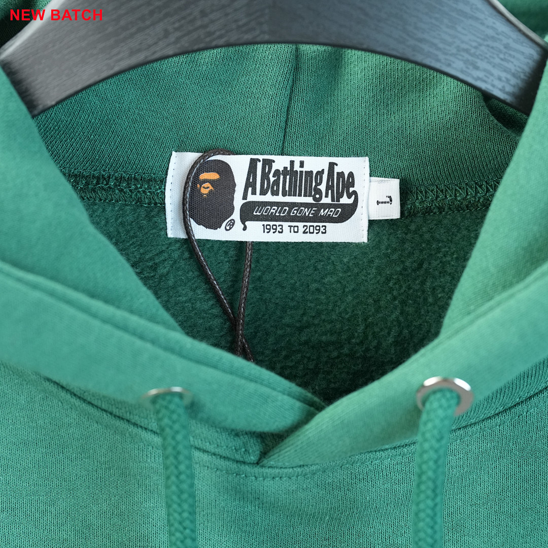Bape Logo Relaxed Fit Pullover Hoodie Green (FW22) - Image 21