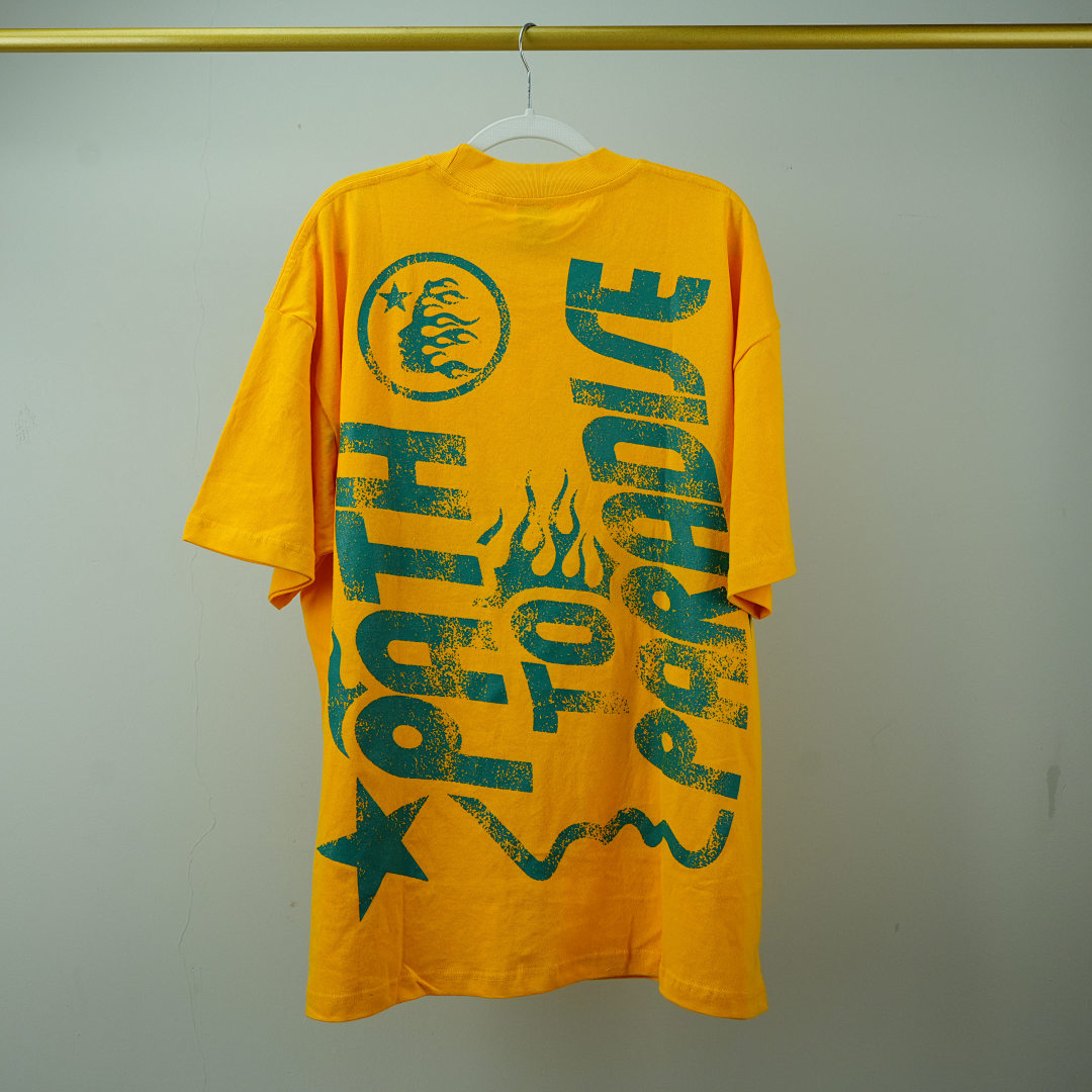 Other 65 Hellstar Studios Jesus Emblem Short Sleeve Tee Shirt (Yellow) - Image 9