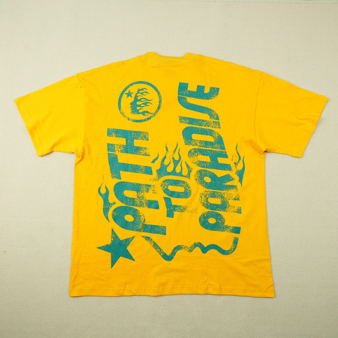 Other 65 Hellstar Studios Jesus Emblem Short Sleeve Tee Shirt (Yellow) - Image 20