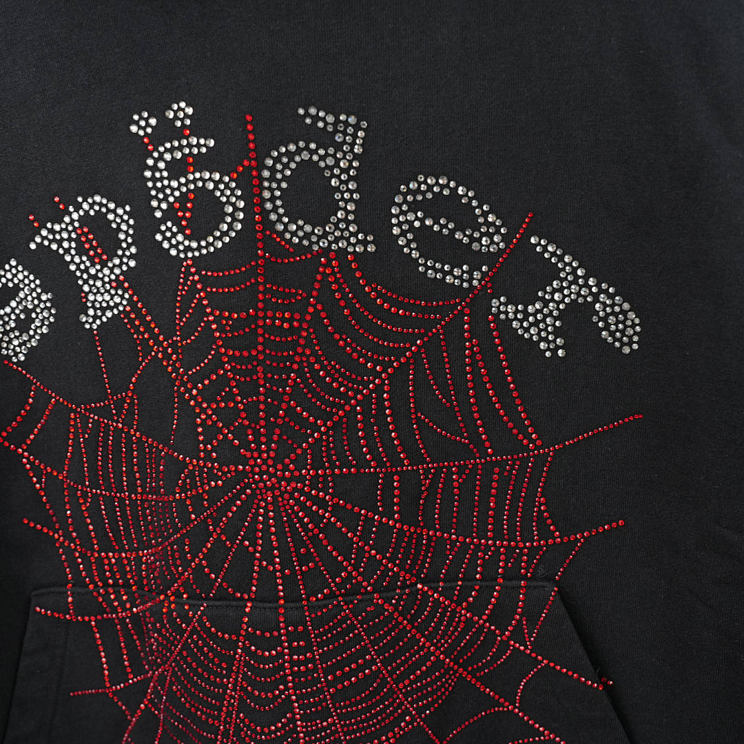 Other 265 Sp5Der Rhinestone OG Web V2 HoodieBlack - Image 11