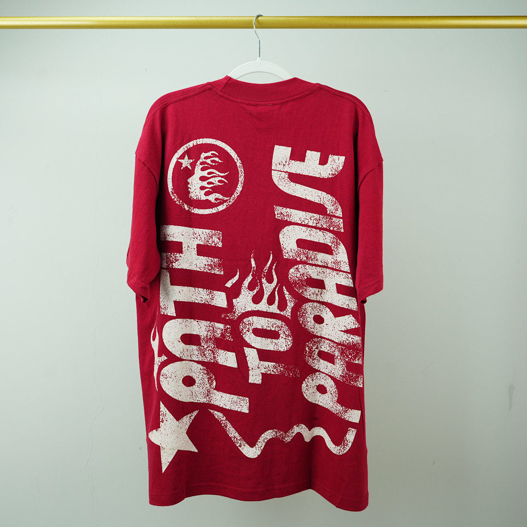 Other 65 Hellstar Studios Jesus Emblem Short Sleeve Tee Shirt Blood (Red) - Image 11