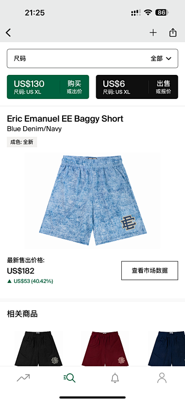 Chanel Chanel 80 Eric Emanuel EE Baggy ShortBlue Denim/Navy, photo 1