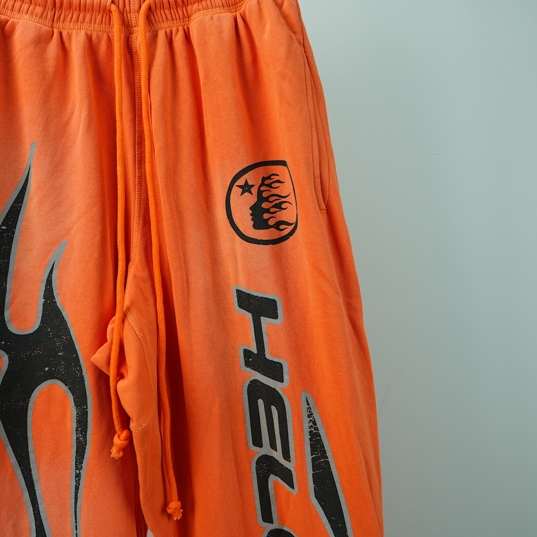 Other Hellstar Fire Orange Closed Elastic Bottom Sweatpants Dye - Image 18