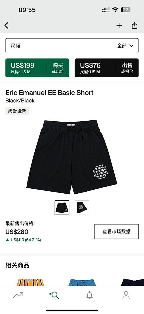 Chanel 80 Eric Emanuel EE Basic Short Black/Black
